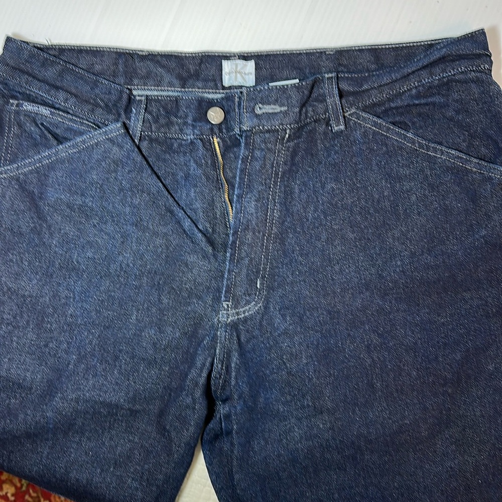 Calvin Klein Straight-Leg Cotton Denim Blue Jeans 36x32 NWOT - Picture 6 of 8